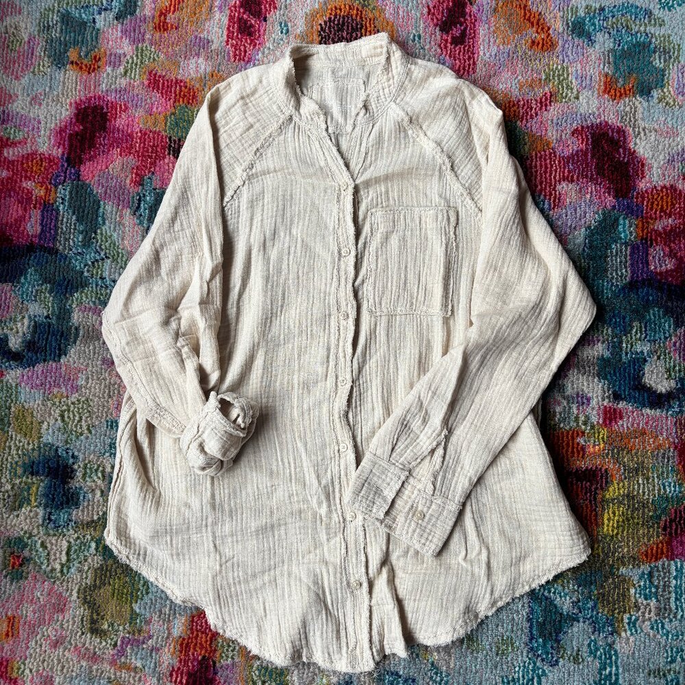 Aerie Pool-To-Party Cover Up in Soft Oat